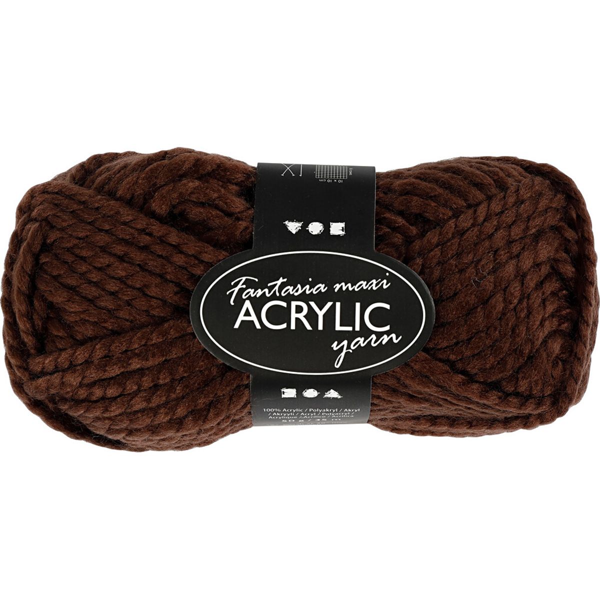 Akrylgarn - L 35 M - Maxi - Brun - 50 G