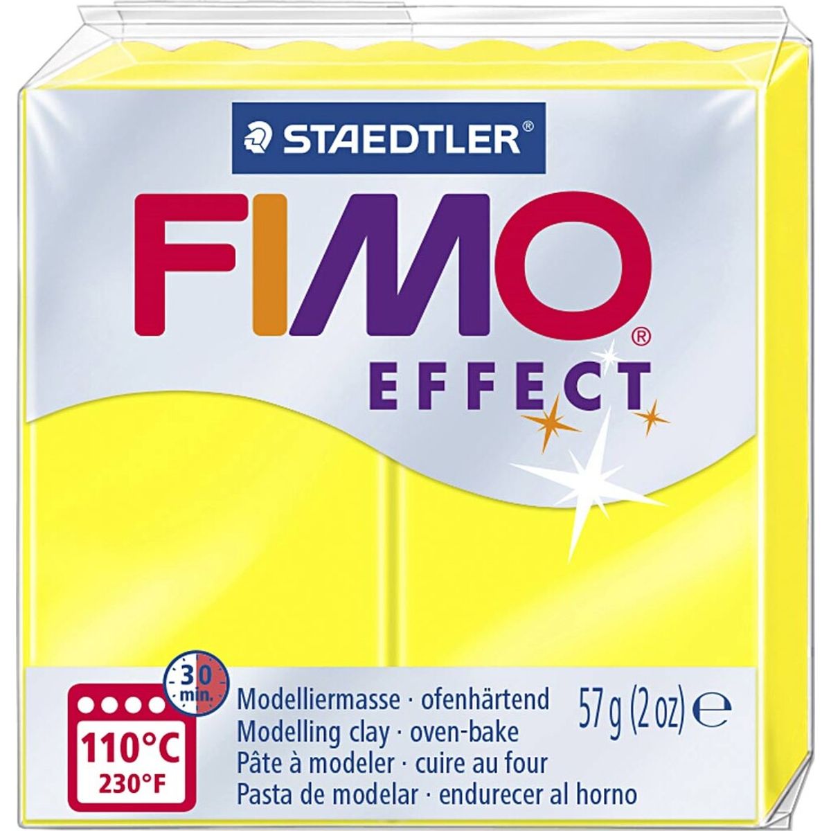 Fimo - Ler Til Ovn - Effect - Neon Gul - 57 G