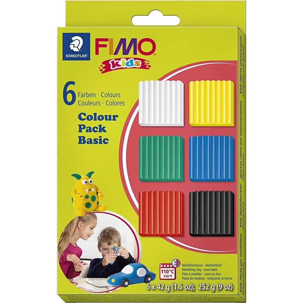 Fimo - Ler Til Ovn - Kids - Standardfarver - 6x42 G