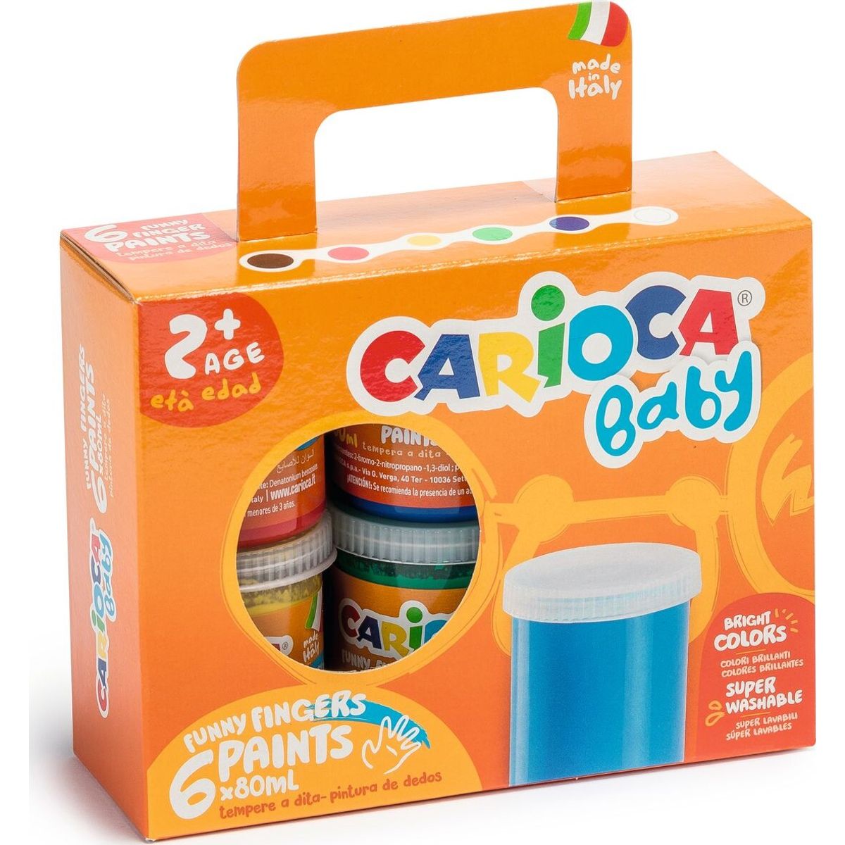 Carioca Baby - Fingermaling - 6 Farver - 6x80 Ml