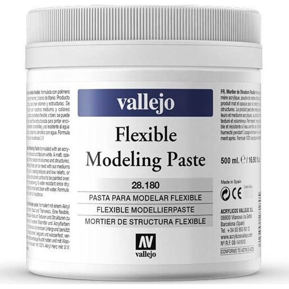 Vallejo - Modeling Paste 500 Ml - Modelleringspasta