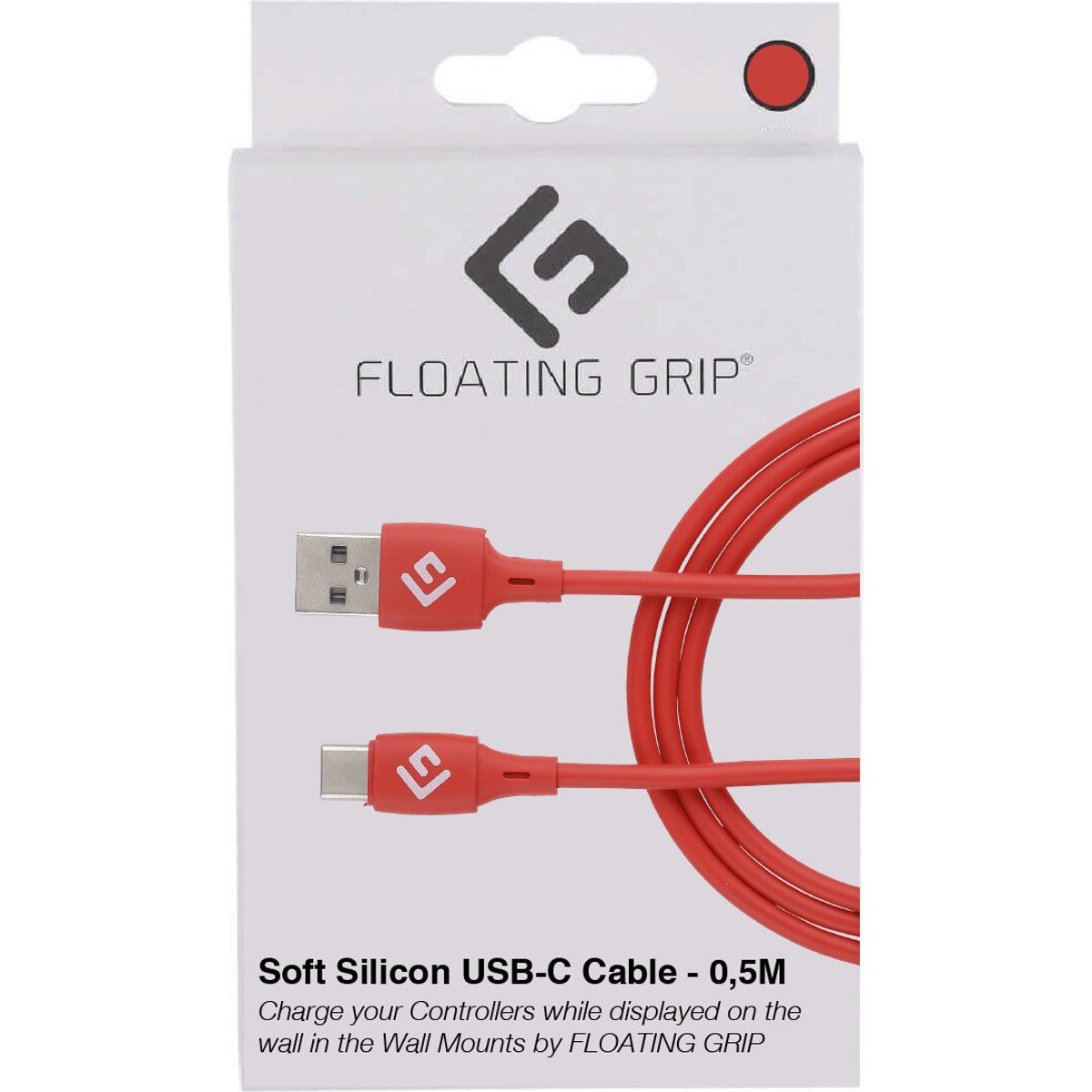 Floating Grip - Usb-c Kabel - 0,5 Meter - Rød