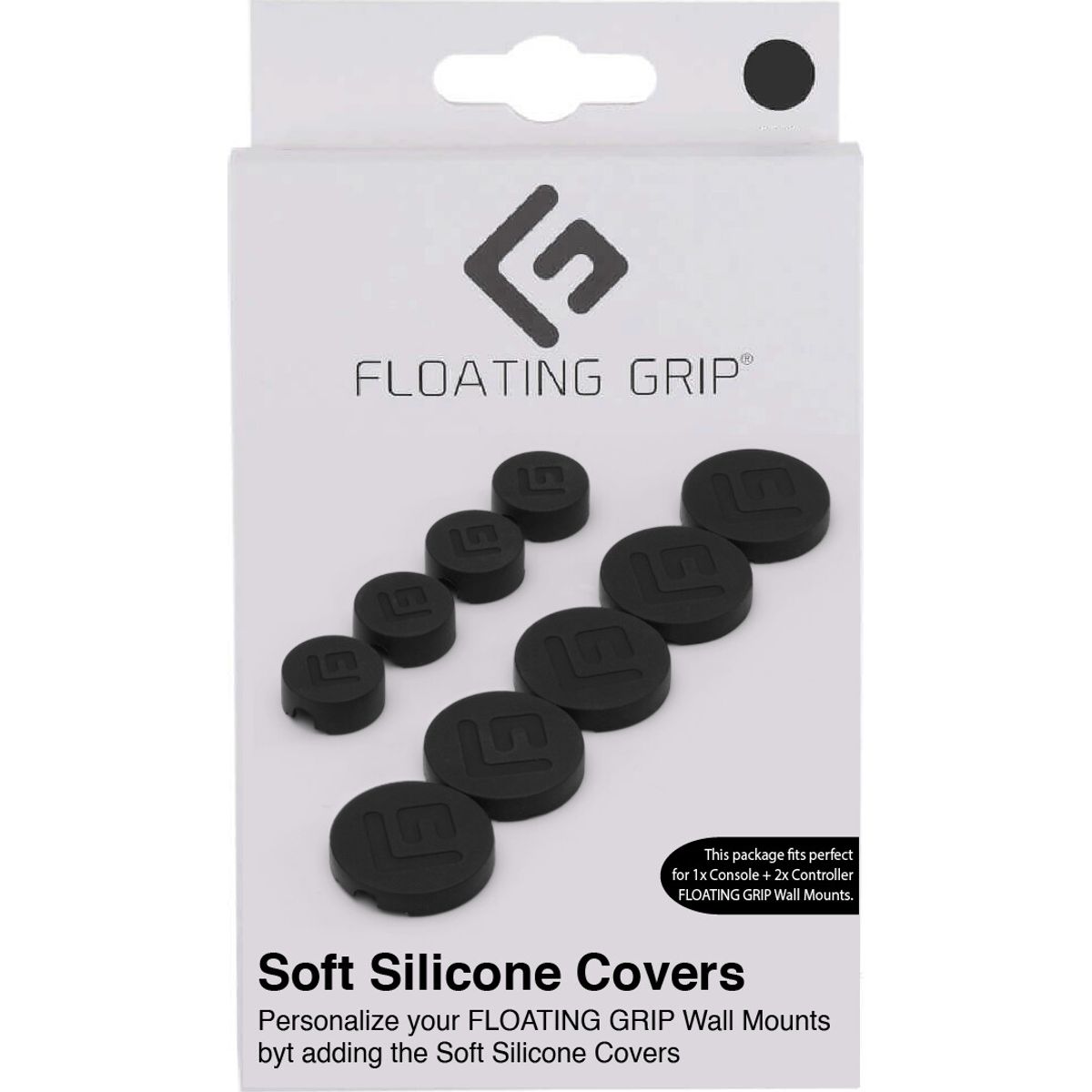 Floating Grip - Silikone Covers Til Vægbeslag - Sort