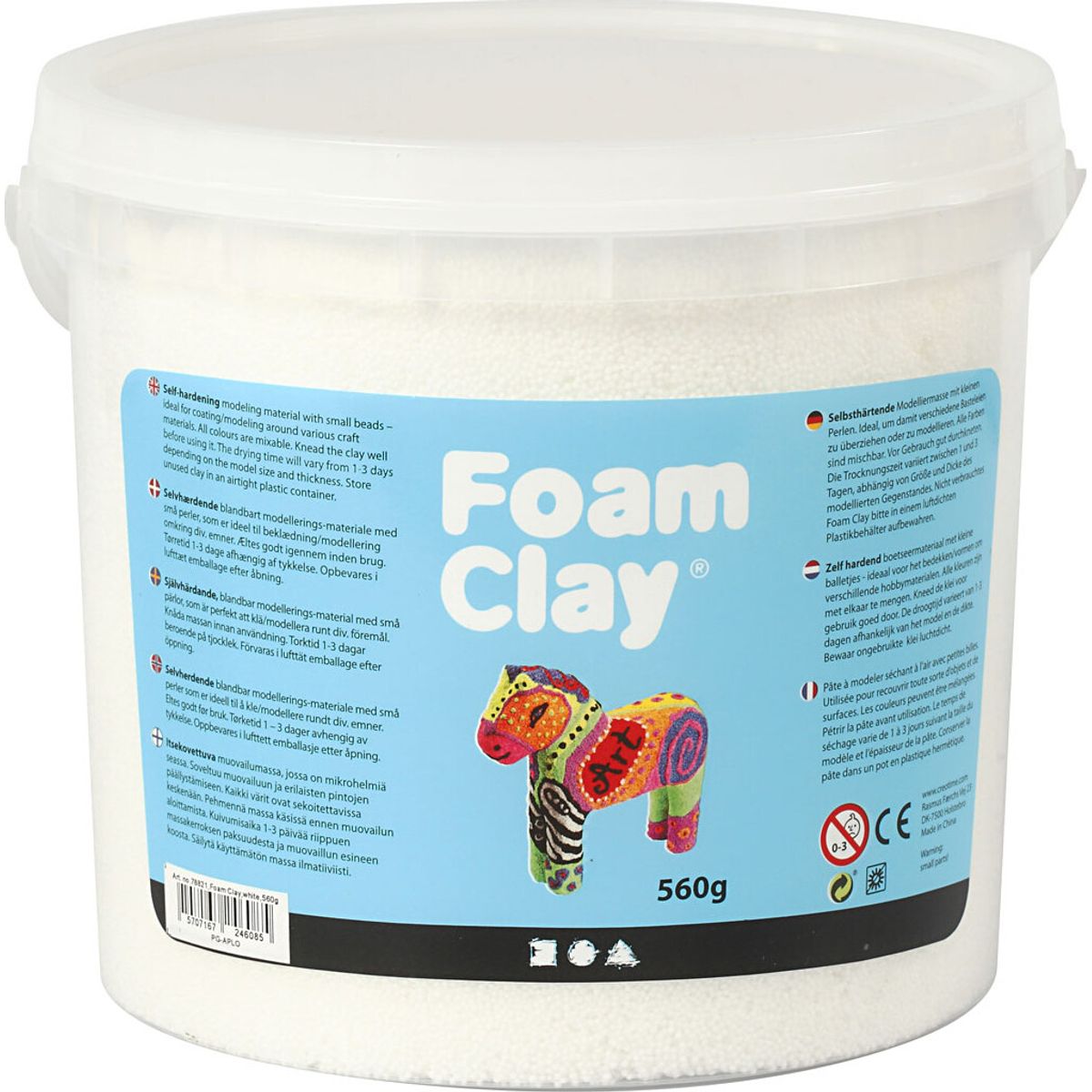 Foam Clay - Hvid - Modellervoks I Spand - 560 G