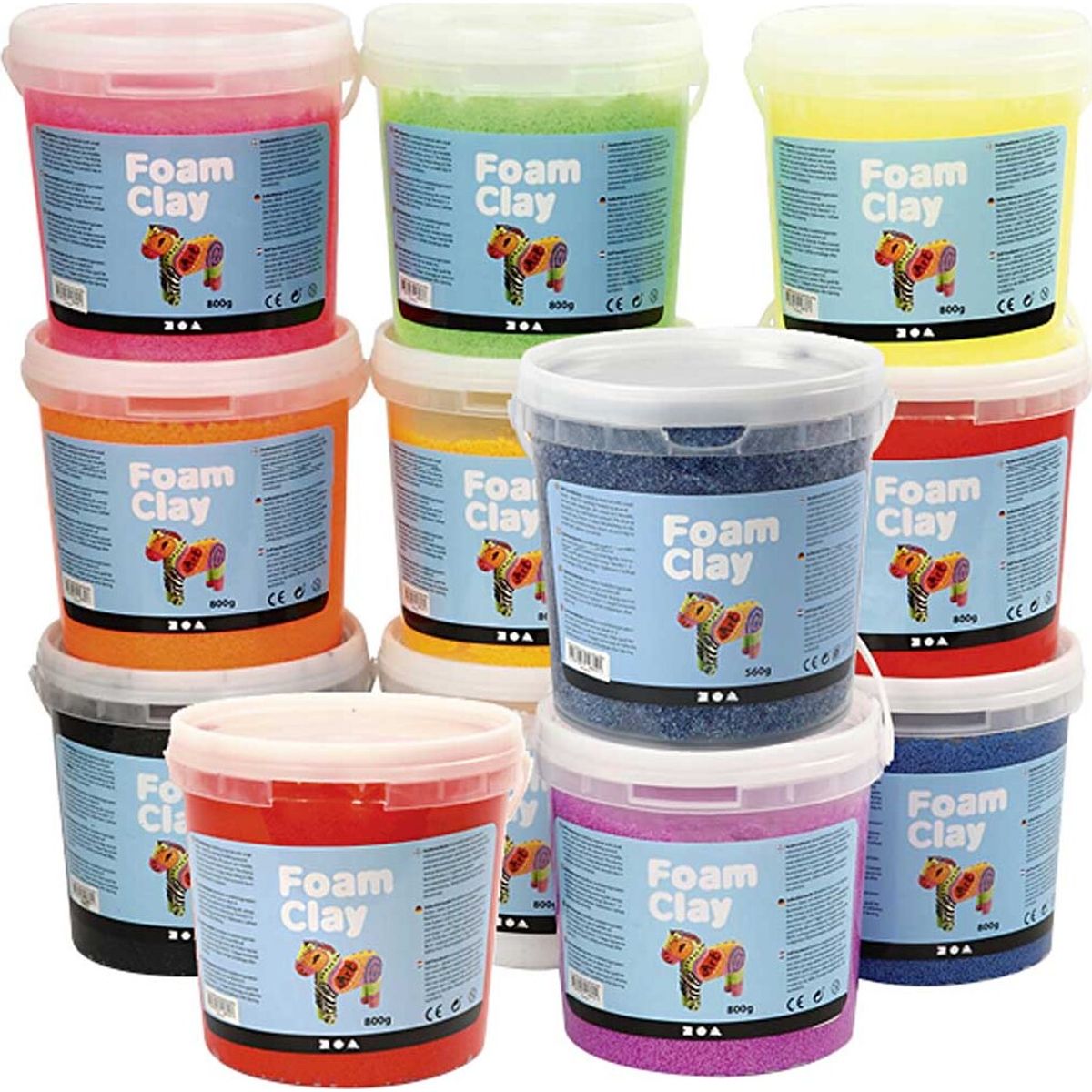 Foam Clay - Modellervoks Sæt - 12x560 G - Assorteret