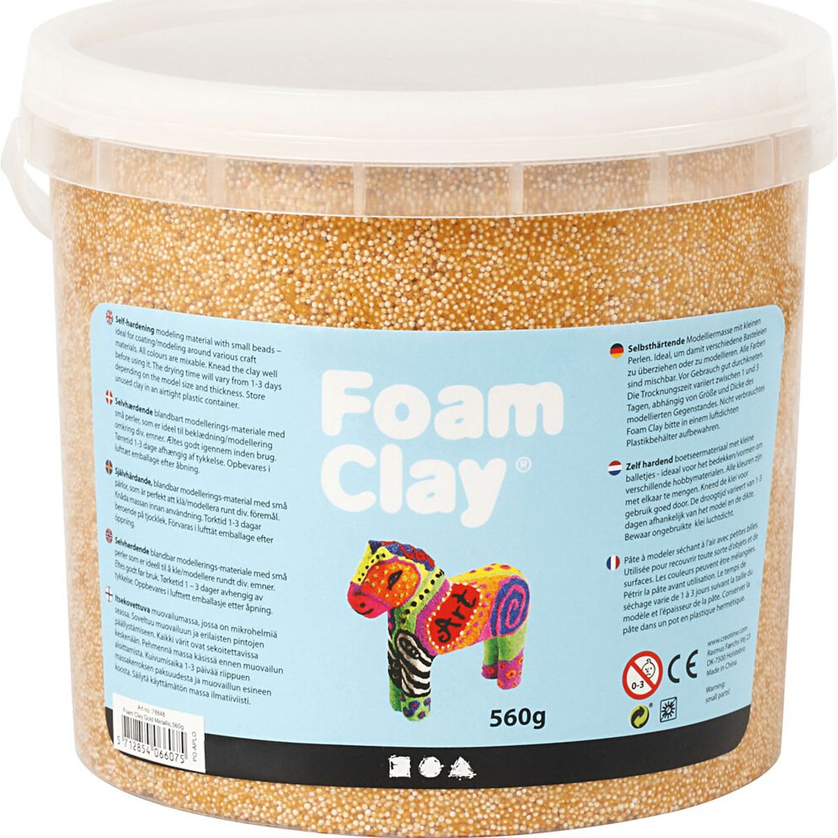 Foam Clay - Metallic - Guld - Modellervoks I Spand - 560 G