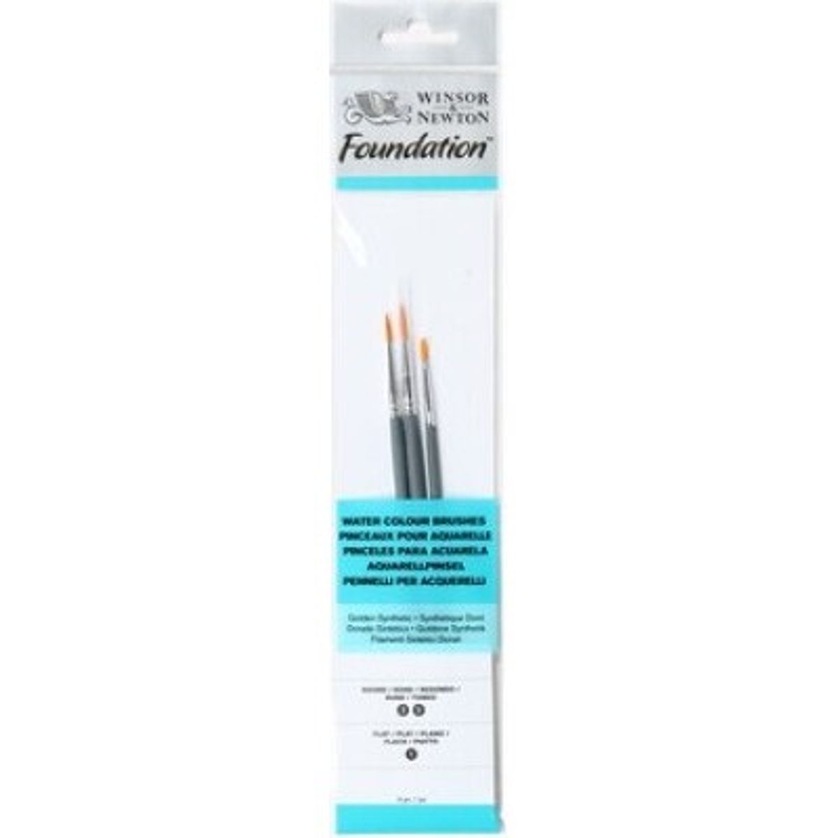 Winsor & Newton - Foundation Brushes - Vandfarve Pensel Sæt - 3 Dele