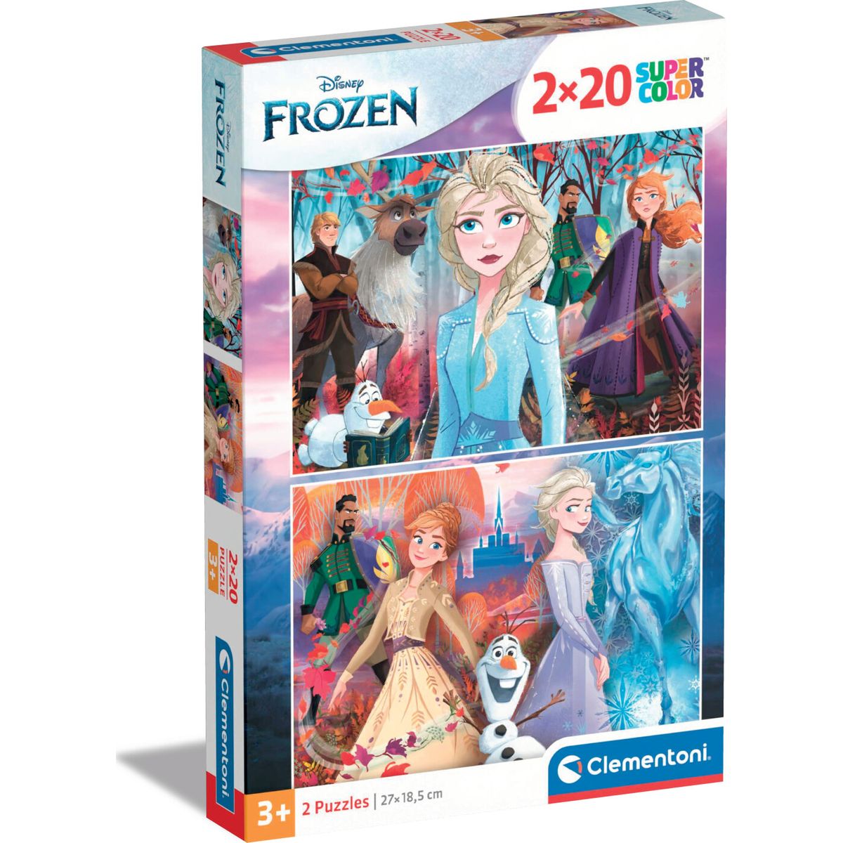 Frost Puslespil - Disney - Super Color - Clementoni - 2x20 Brikker