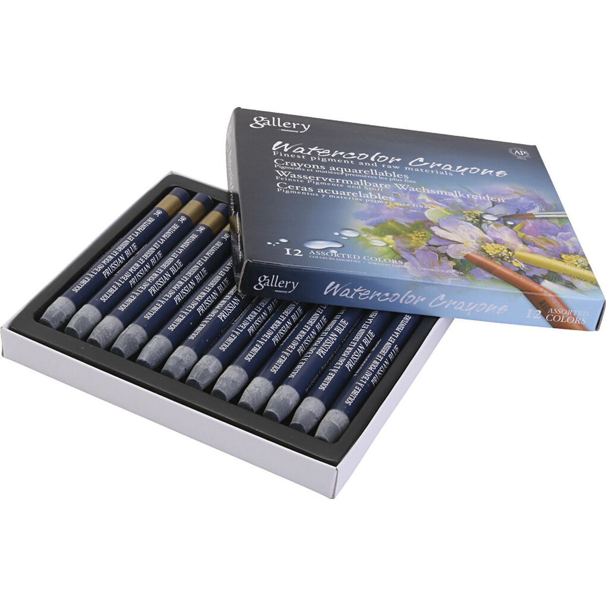 Gallery - Watercolor Crayons - Farvekridt - Prussian Blue - 12 Stk.