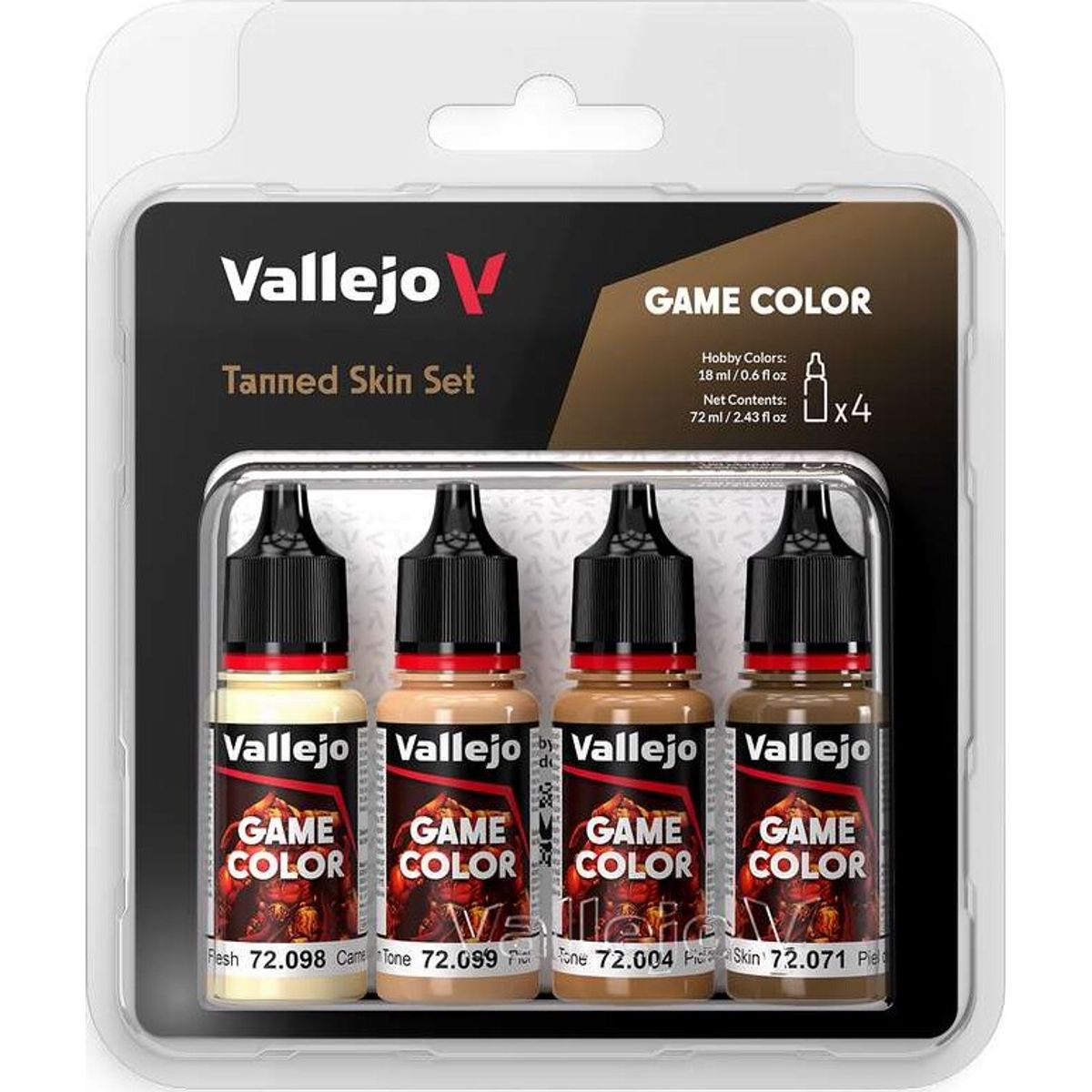 Vallejo - Game Color - Tanned Skin Set - 4x18 Ml - 72380