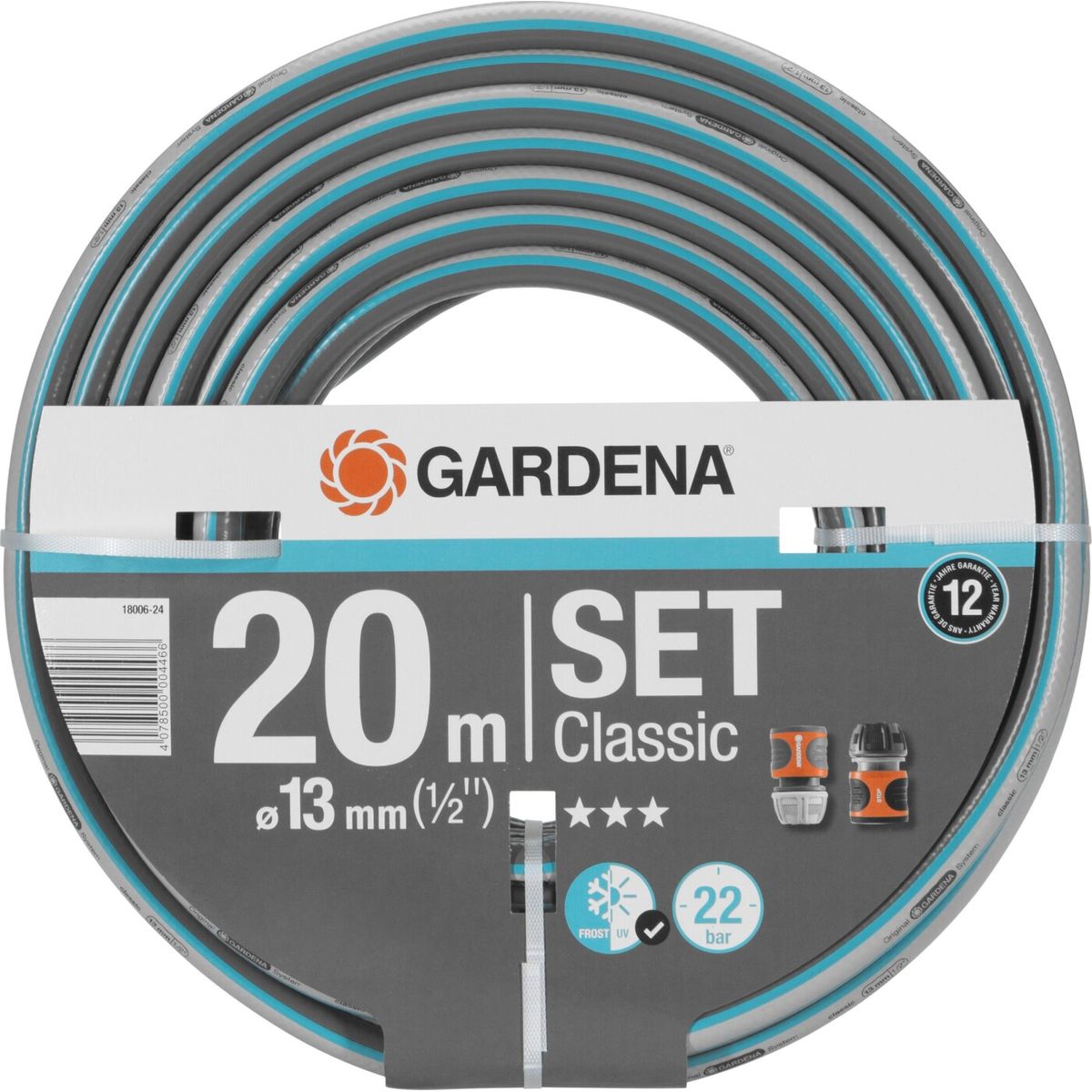 Gardena - Slange Classic 20 Mtr 1/2 Inkl Fittings - 20 M