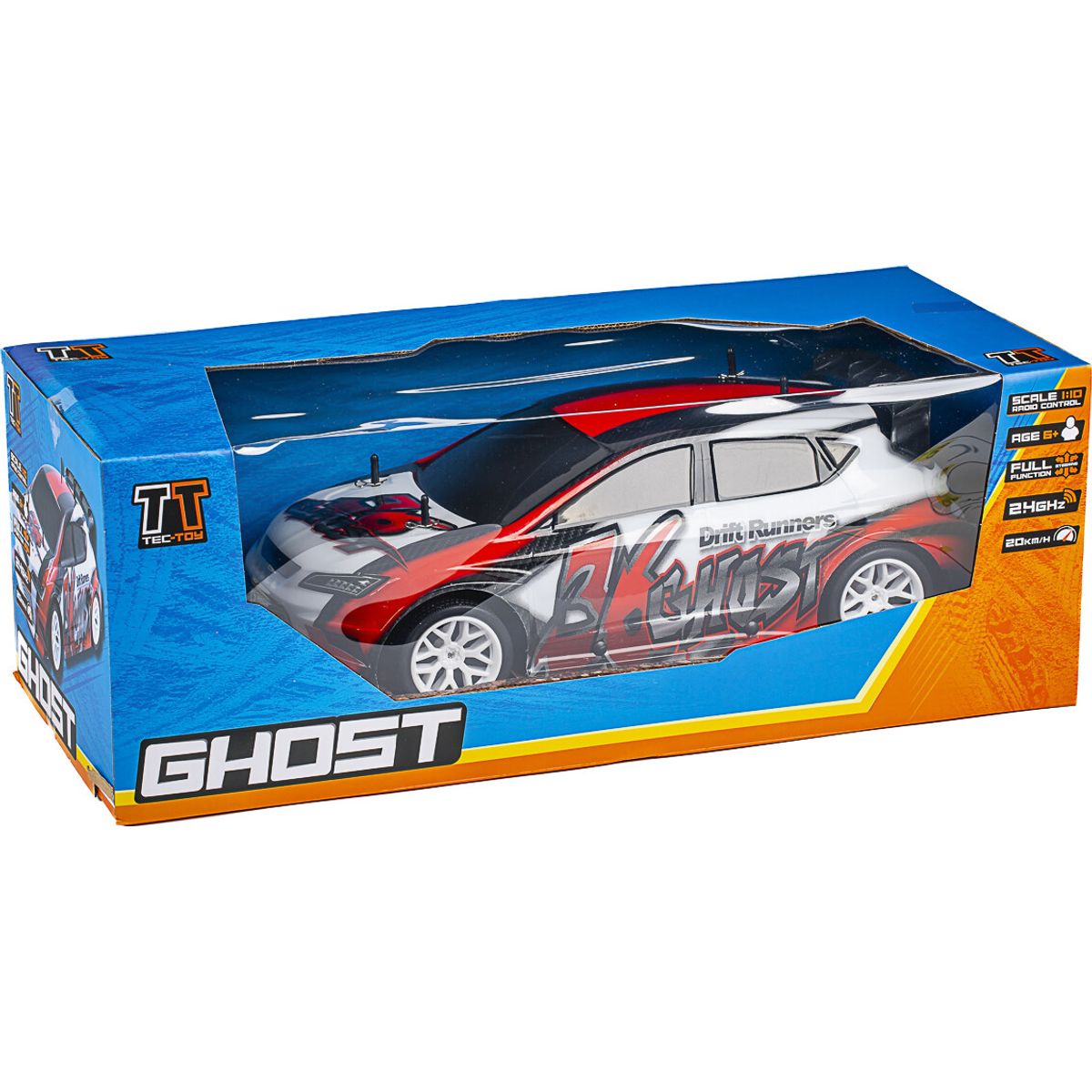 Ghost - Rc Fjernstyret Rallybil - 1:10 - 2,4 Ghz - Rød