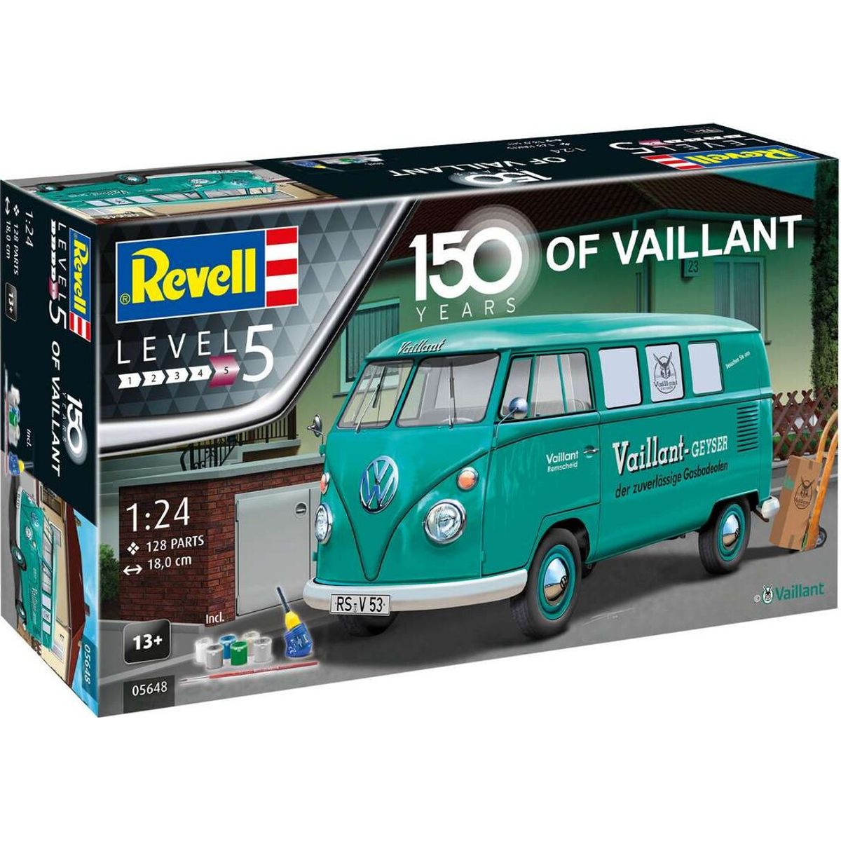 Revell - 150 Years Of Vaillant Vw T1 Bus - 1:24 - Level 5 - 05648