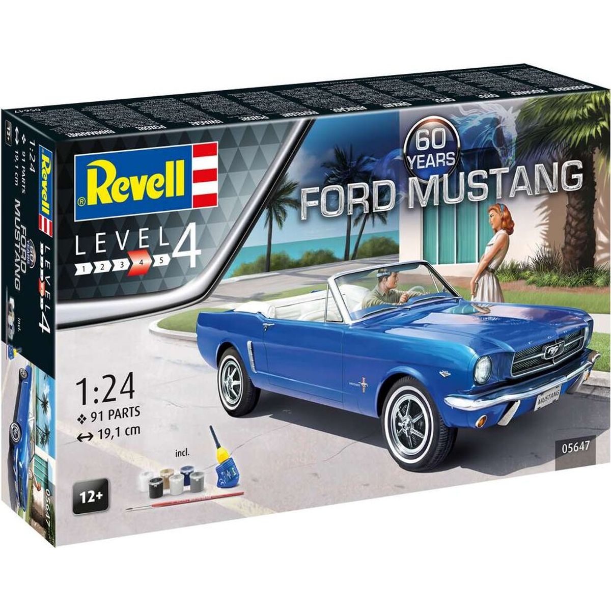 Revell - Ford Mustang Bil Byggesæt - 60 år - Level 4 - 1:24 - 05647