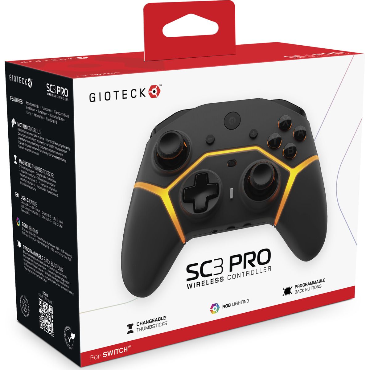 Gioteck - Trådløs Controller Til Nintendo Switch - Sc3 Pro - Sort