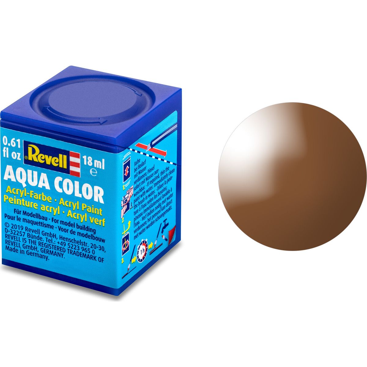 Revell - Aqua Color Akryl Maling Glans Brun Ral 8003 18 Ml - 36180