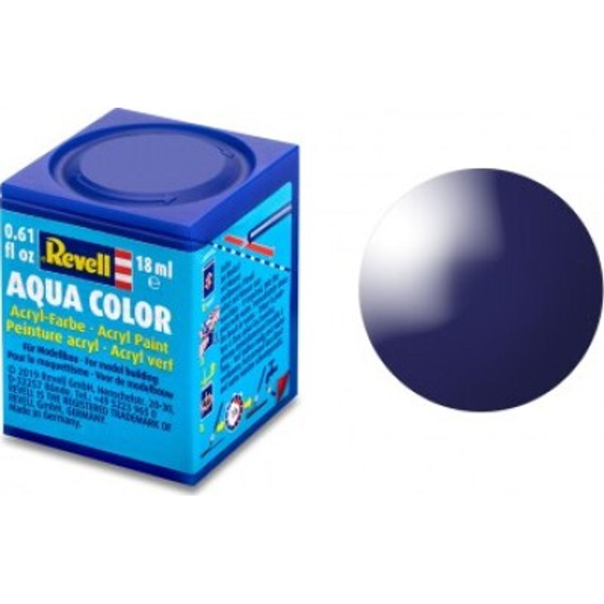 Revell - Maling - Aqua Color Gloss Night Blue - Ral 5022 - 18 Ml - 36154