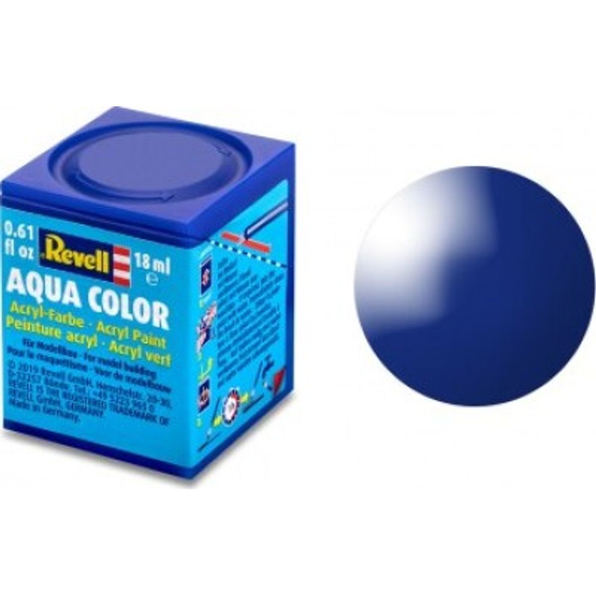 Revell - Aqua Color Akryl Maling Glans Marineblå Ral 5002 18 Ml - 36151