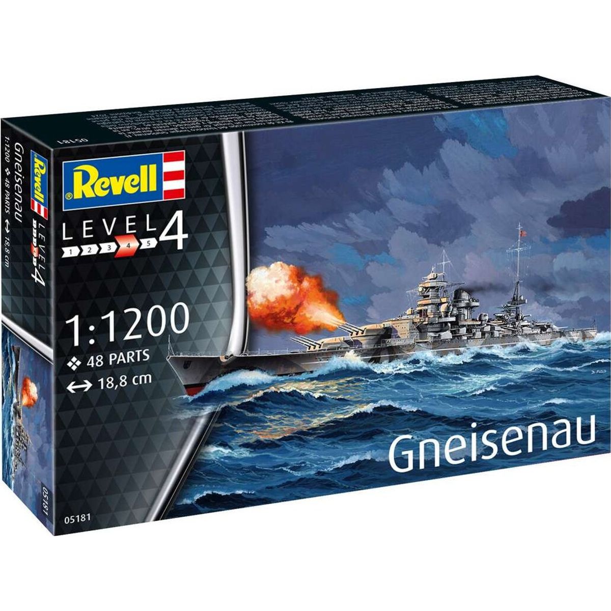 Revell - Gneisenau Model Slagskib - 1:1200 - Level 4 - 05181