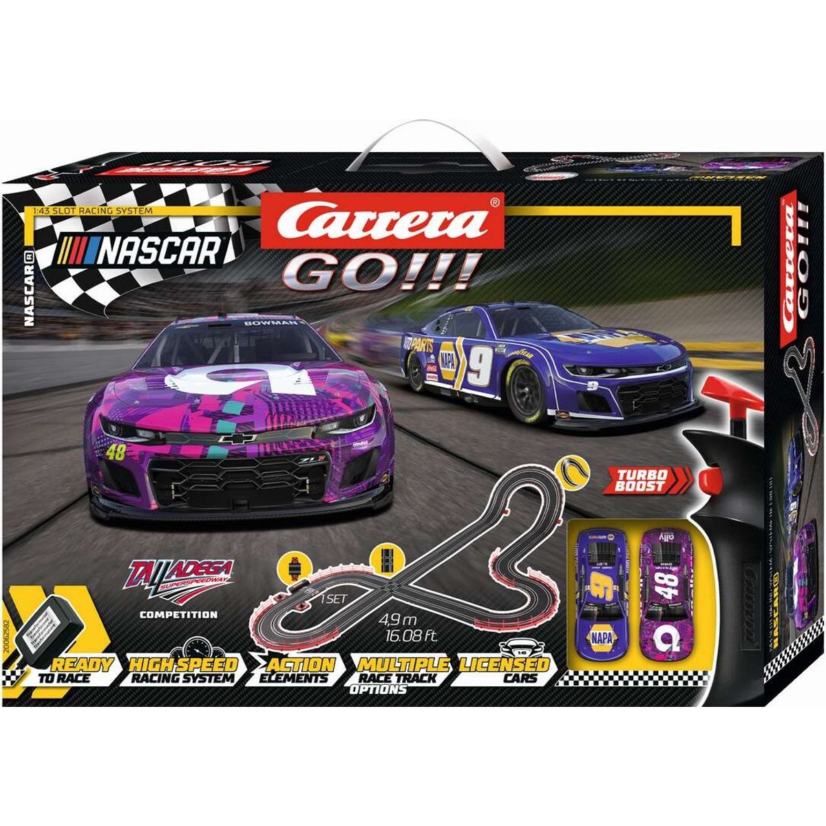 Carrera - Go - Racerbane Sæt - Nascar Talladega - 1:43 - 62582