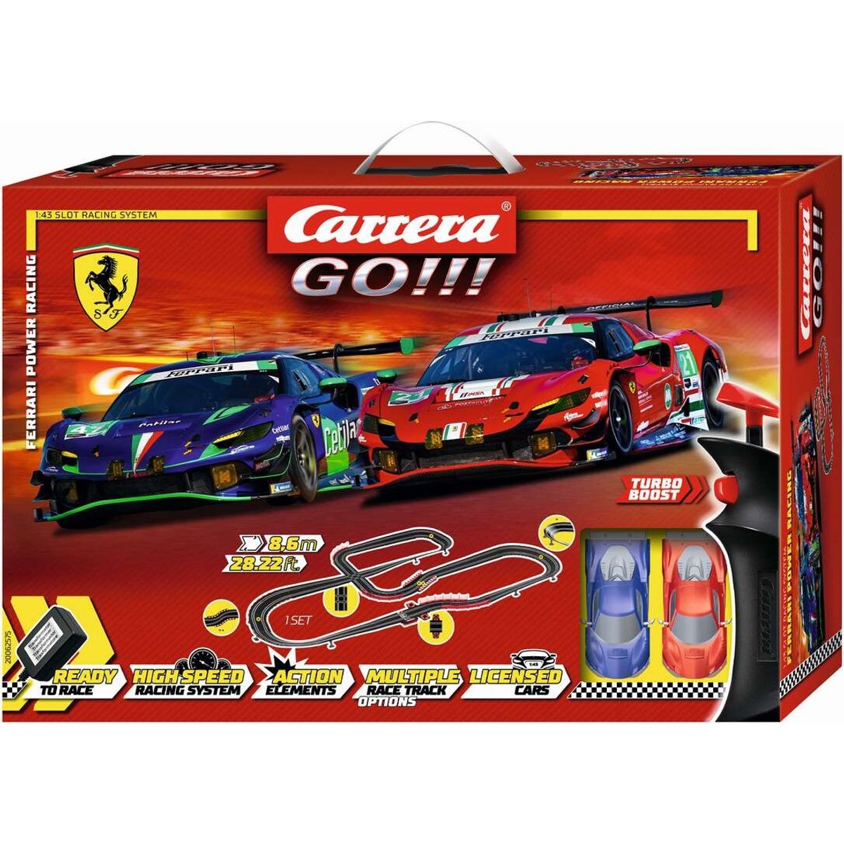 Carrera - Go - Racerbane Sæt - Ferrari Power Racing - 1:43 - 62575