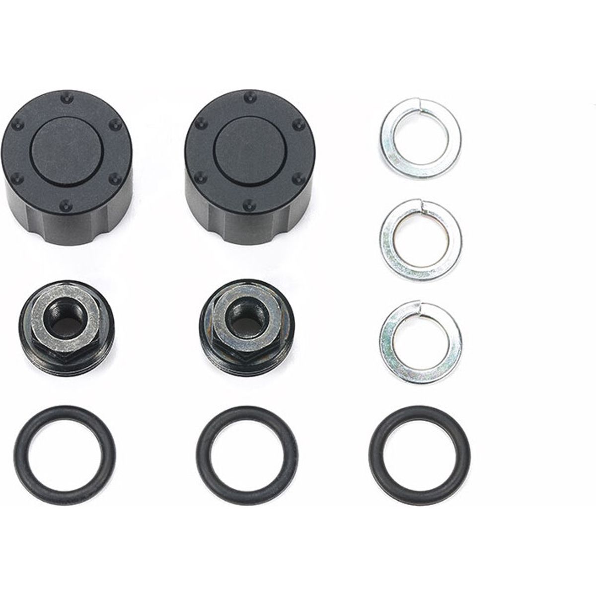 Tamiya - Hub Nuts For Dual Wheels - Møtrikker - Sort - 2 Stk - 56557