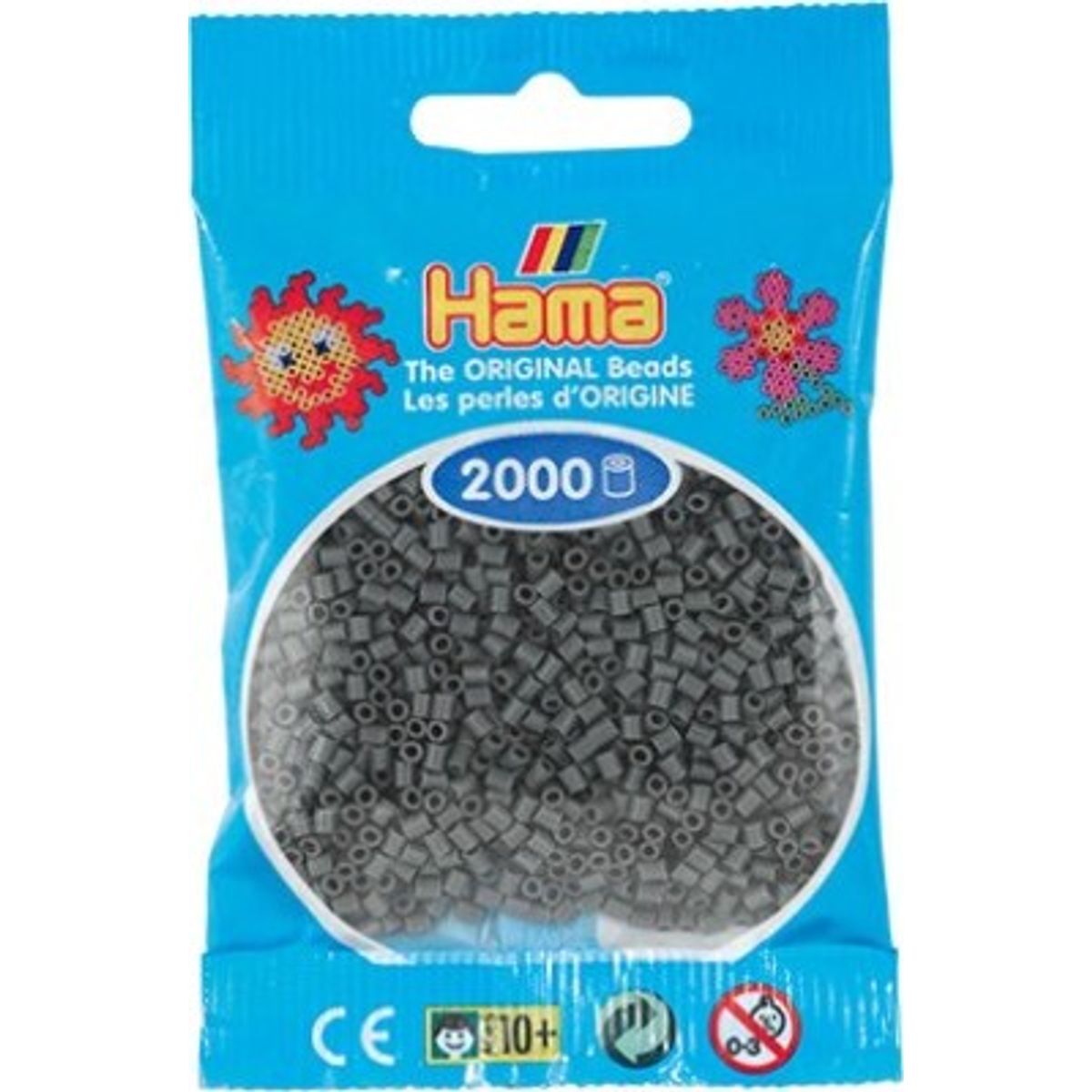 Hama Mini Perler - Mørkegrå - 2.000 Stk. - 501-71