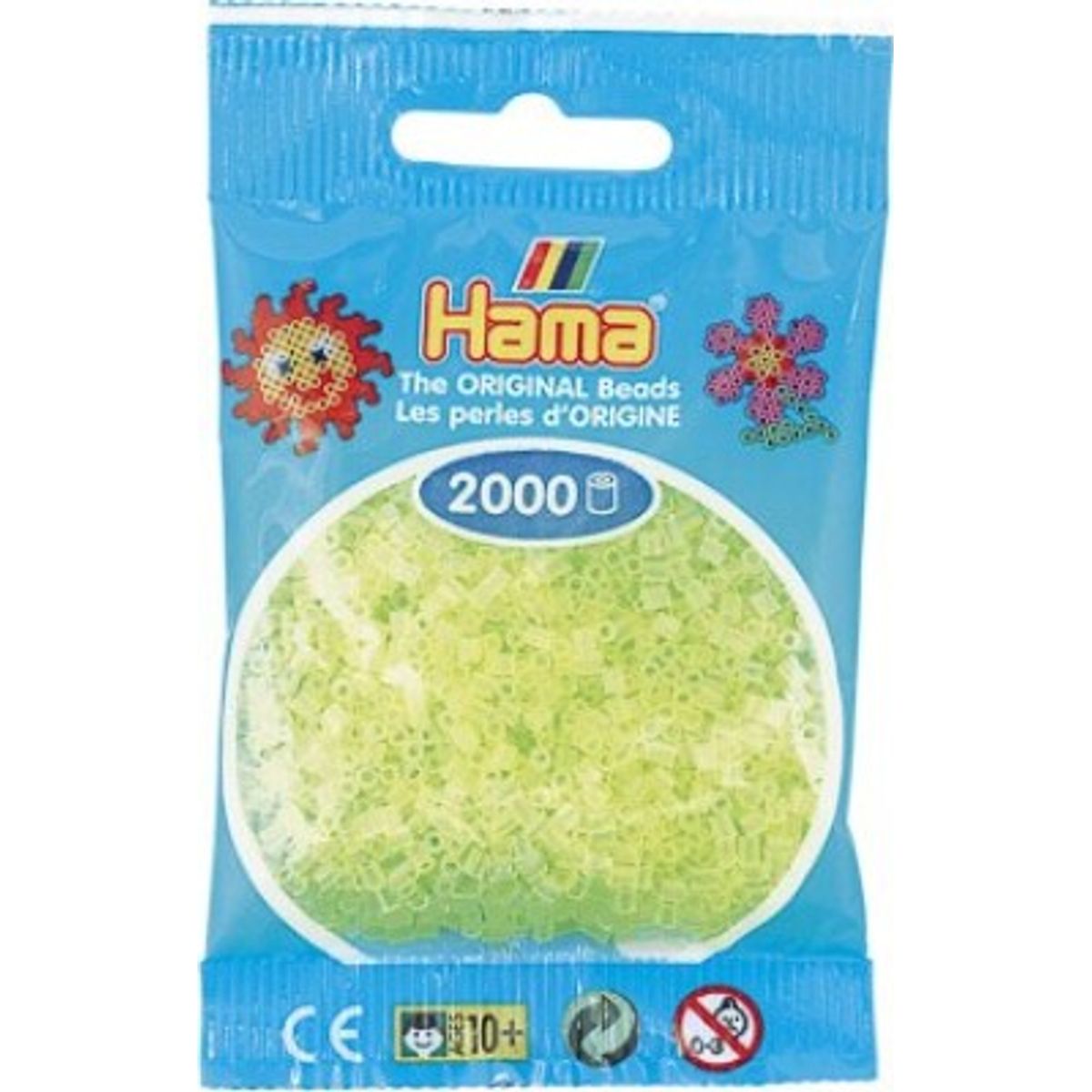 Hama Mini Perler - Neon Gul - 2.000 Stk. - 501-34