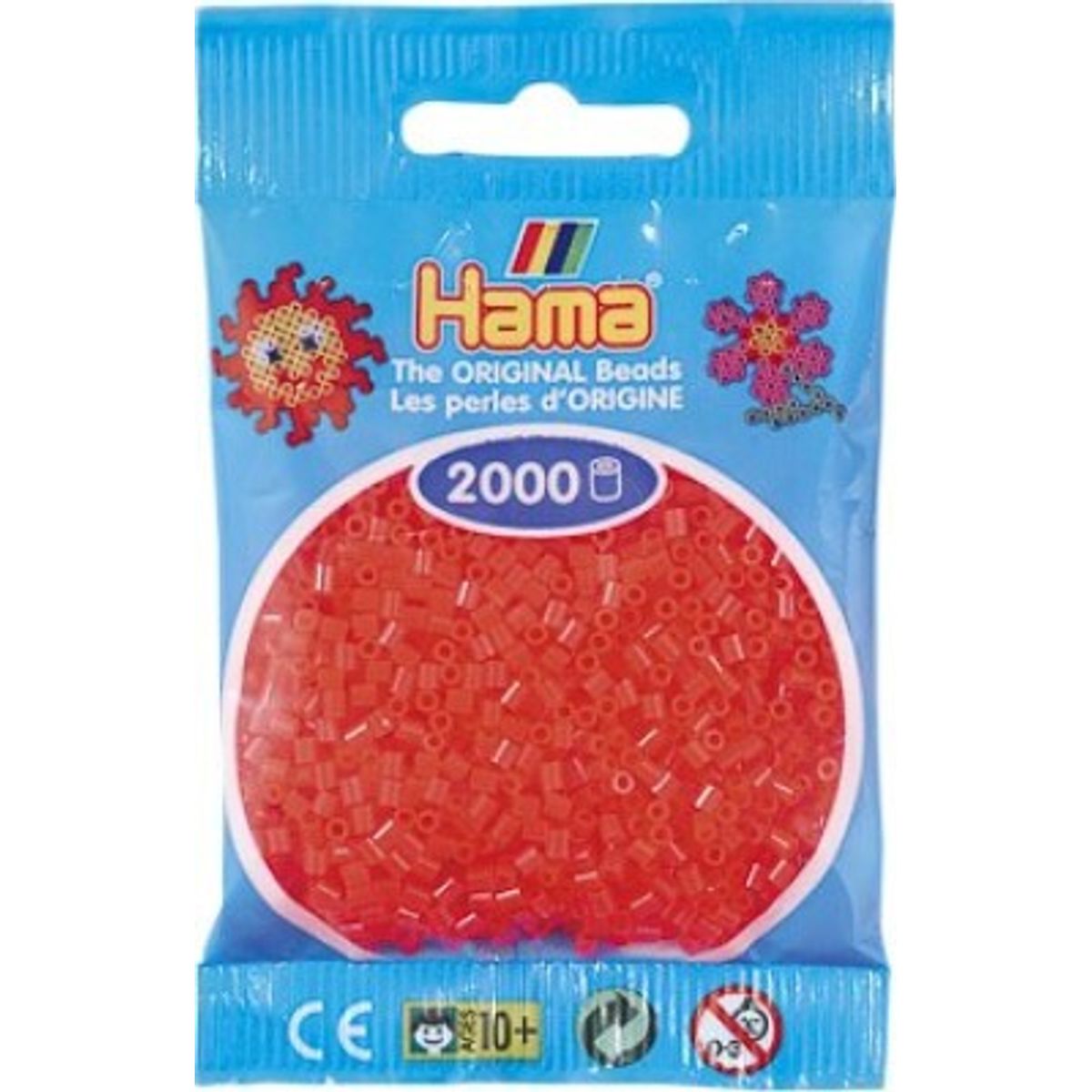 Hama Mini Perler - Neon Rød - 2.000 Stk. - 501-35