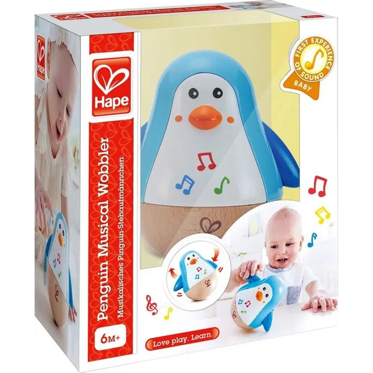 Hape - Pingvin Legetøj Med Musik - Penquin Musical Wobbler