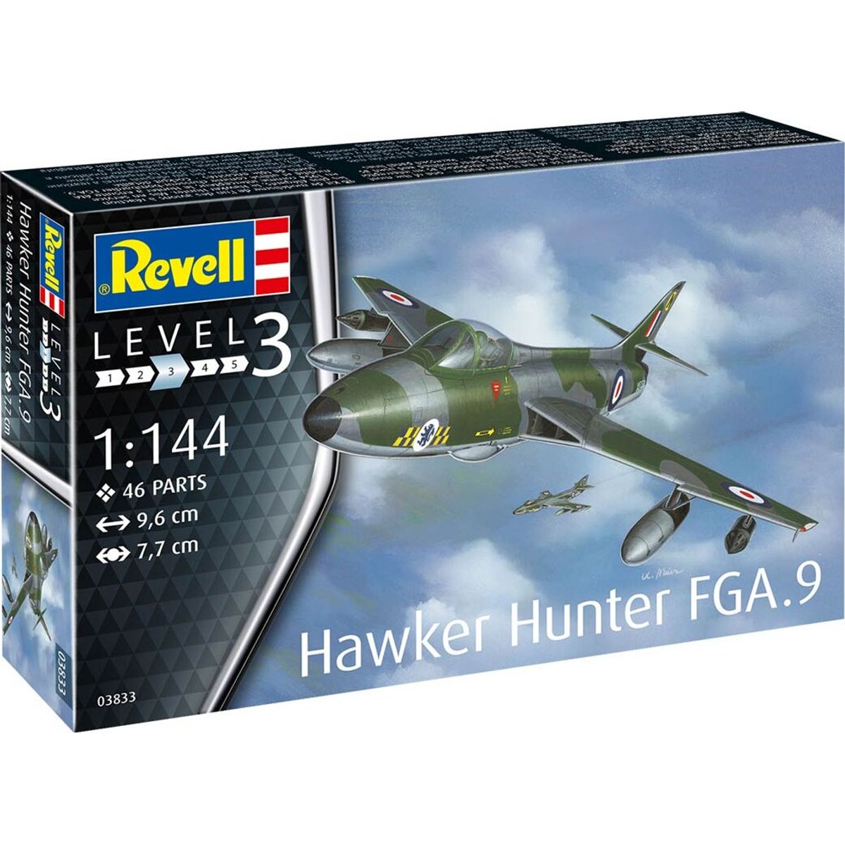 Revell - Hawker Hunter Fga.9 Fly Byggesæt - 1:144 - Level 3 - 03833