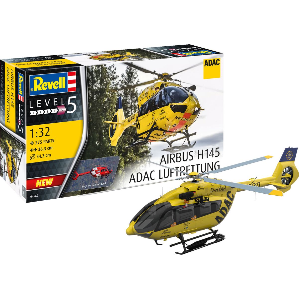 Revell - Airbud H145 Adac Luftrettung - Level 5 - 1:32 - 04969