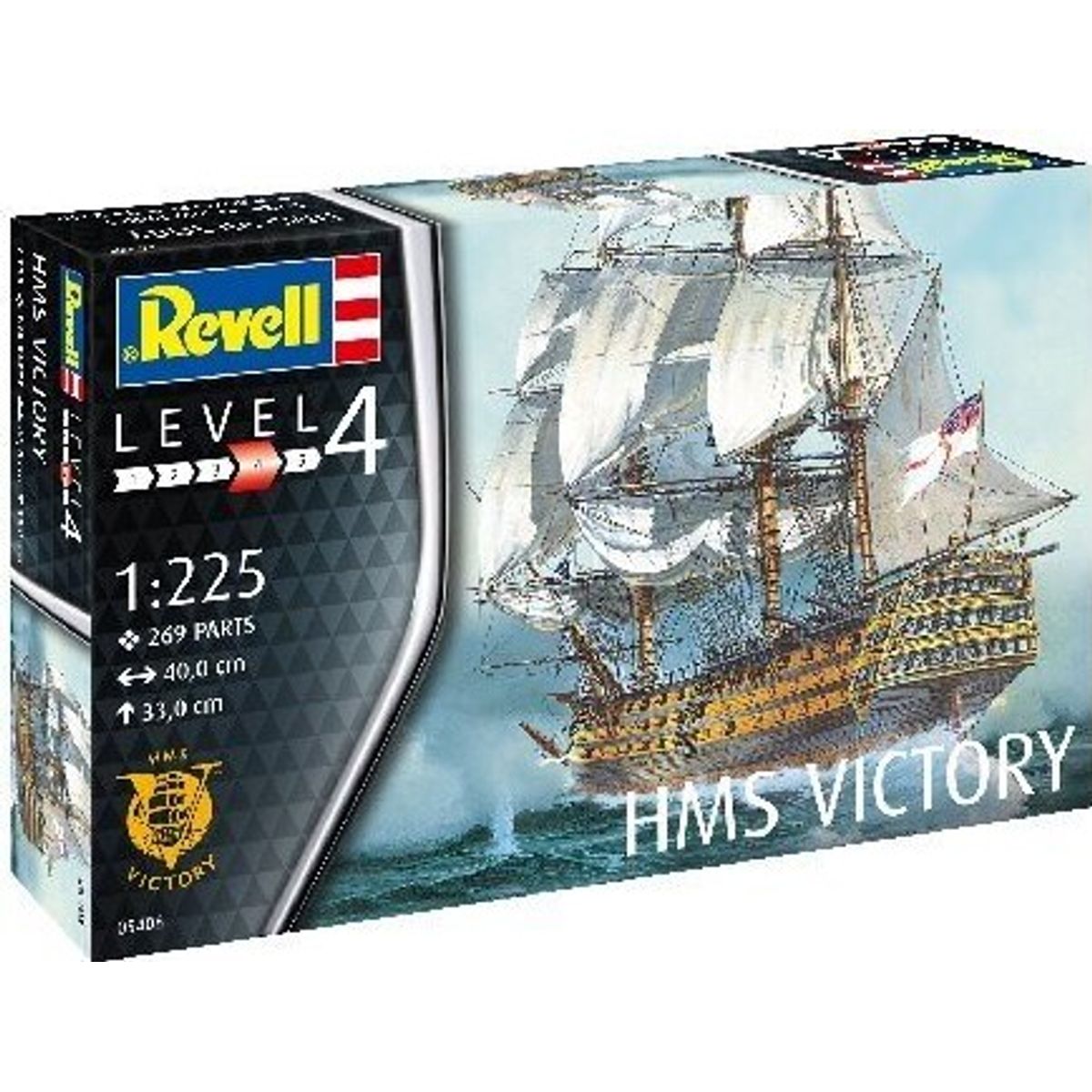 Revell - Hms Victory Model Skib Byggesæt - 1:225 - Level 4 - 05408