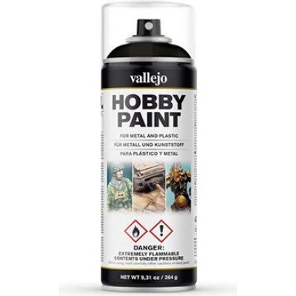 Vallejo - Hobby Paint Spray Primer - Sort 400 Ml