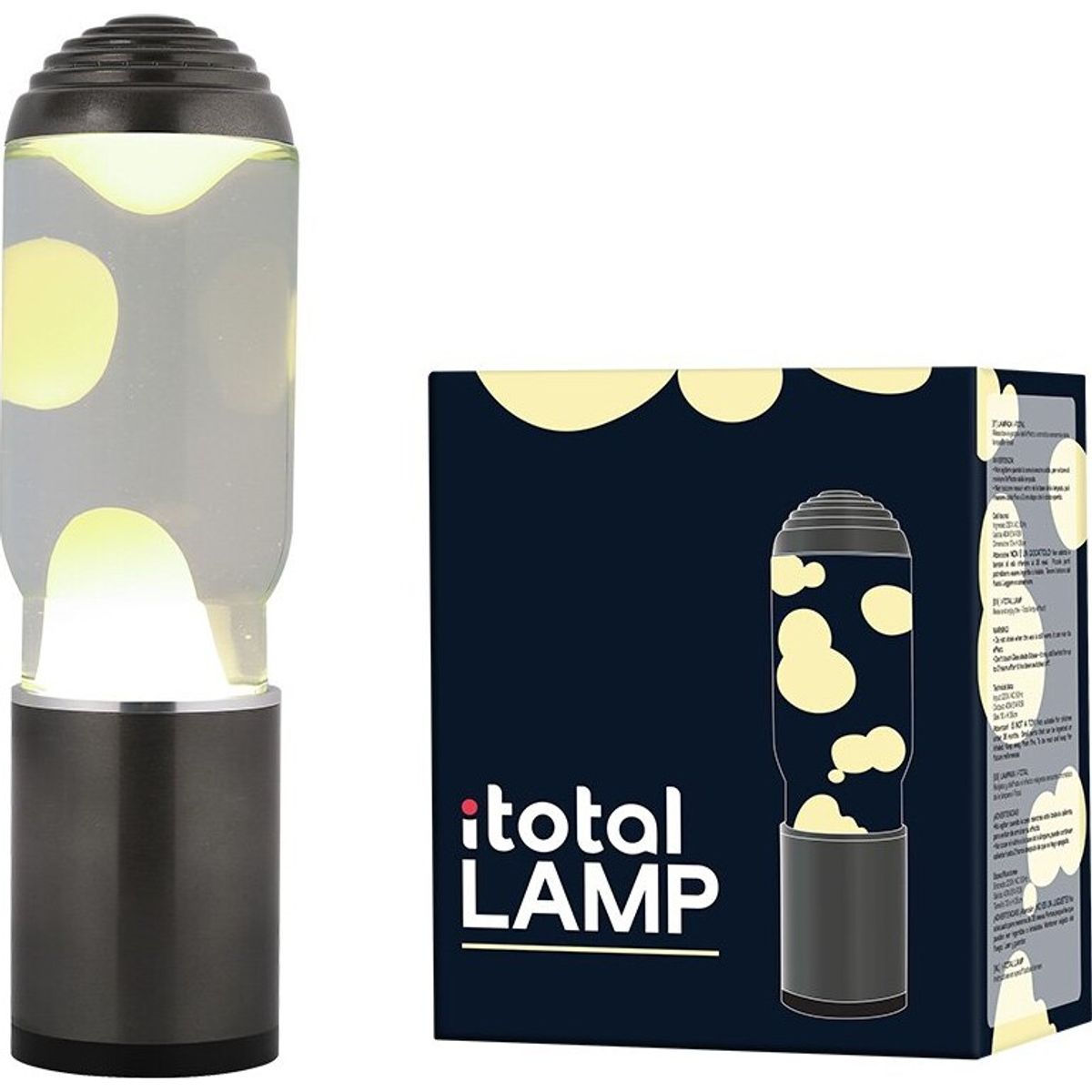 Itotal - Lampe Ada Med Mørk Grå Base, Gennemsigtig Væske Og Hvid Voks - Dark Grey, White