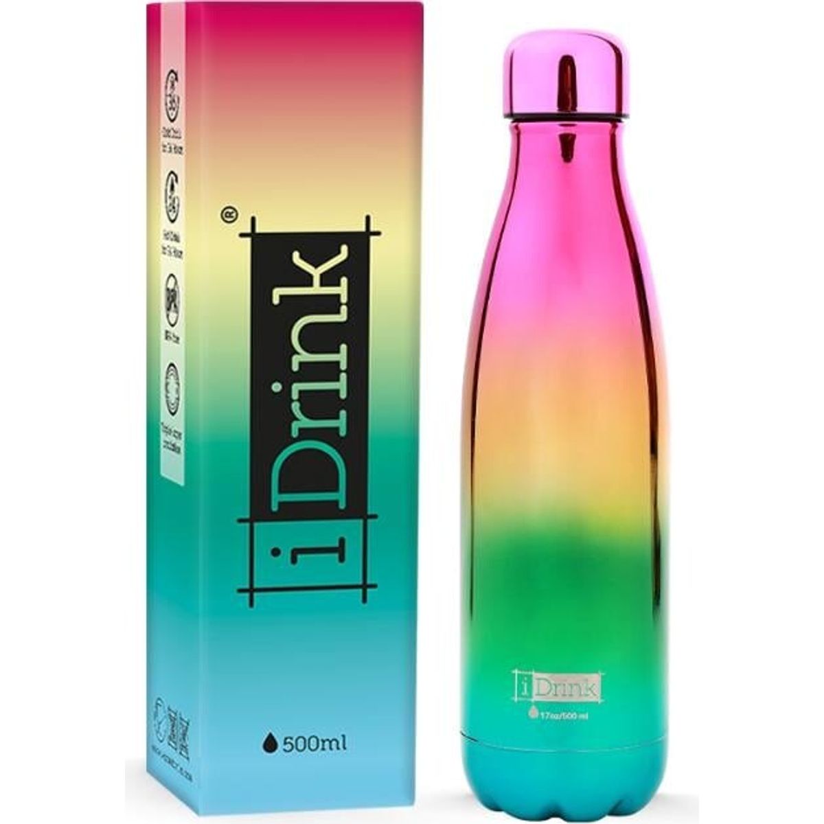 I-drink - Termoflaske 500 Ml - Metallic Rainbow