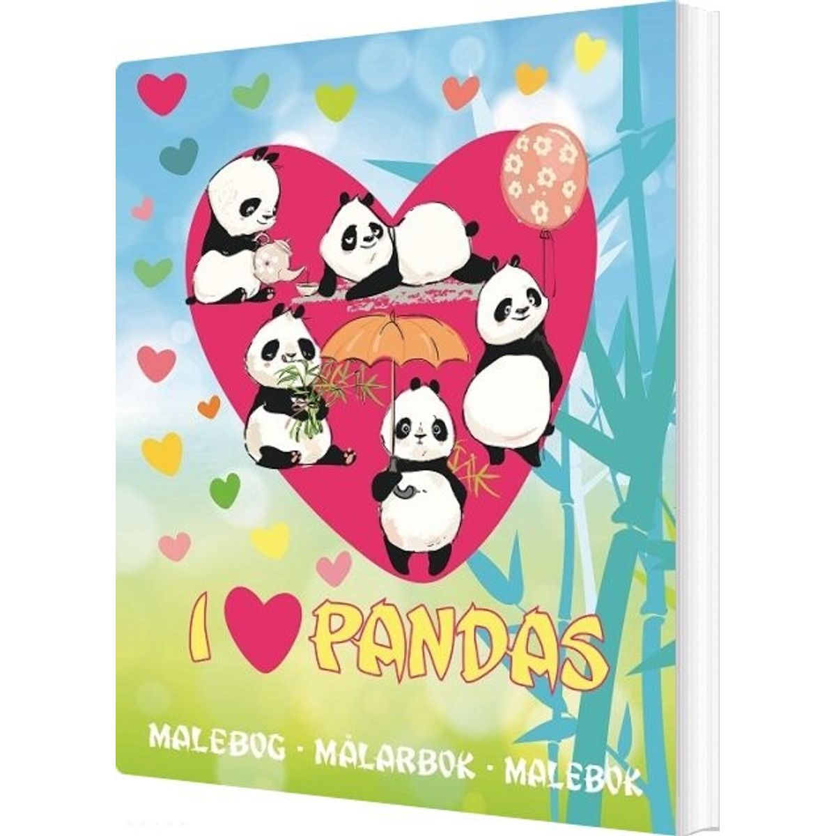 Malebog Med Pandaer - I Love Pandas - Bog