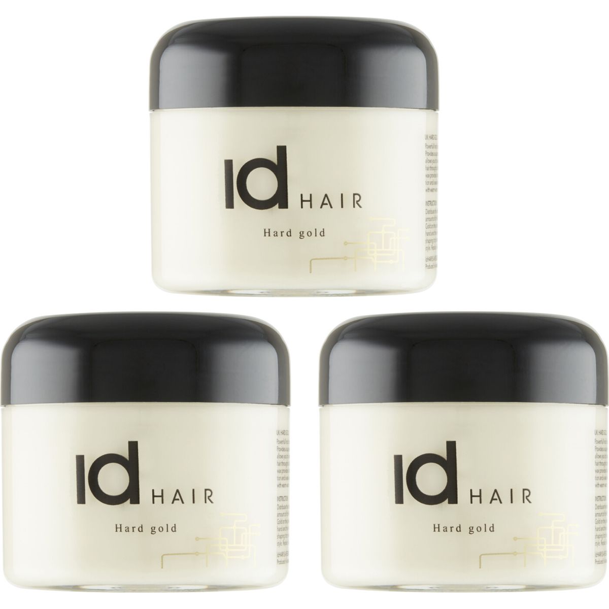 Id Hair - Hard Gold Hårvoks 3x100 Ml