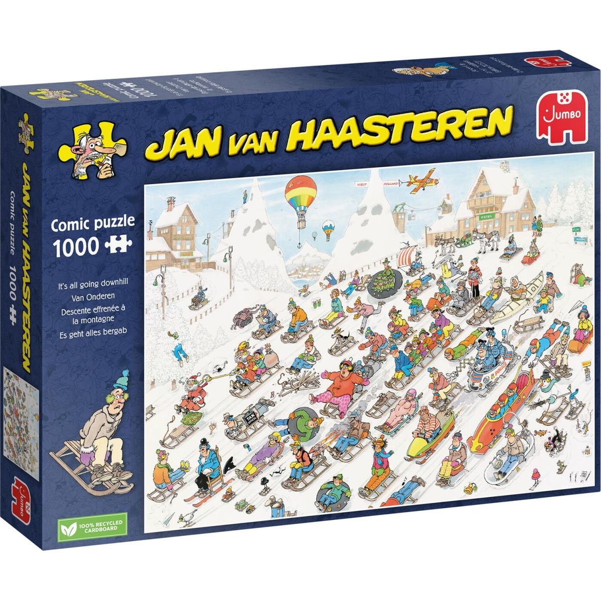 Jan Van Haasteren Puslespil - 1000 Brikker - It's All Going Downhill