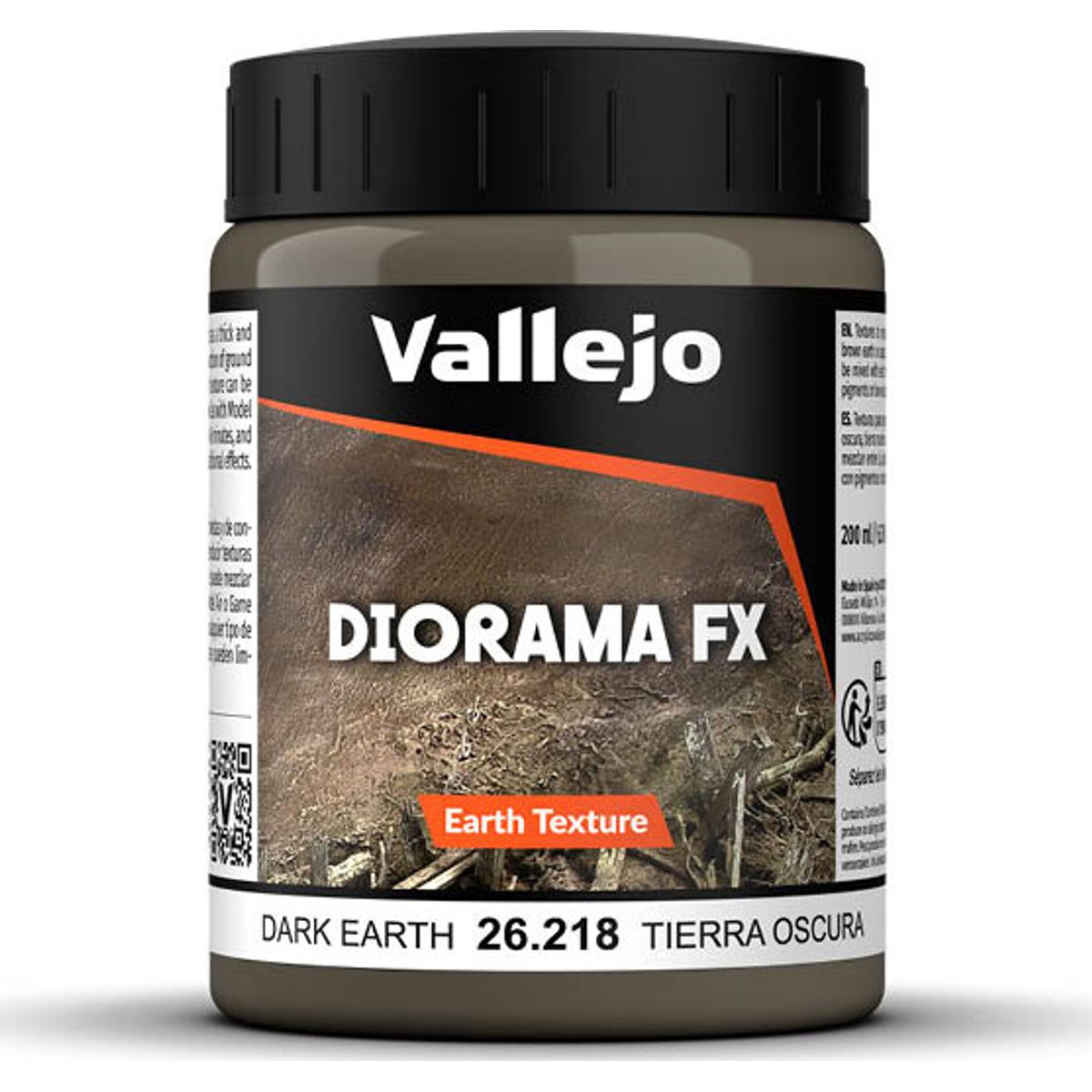 Vallejo - Diorama Fx - Earth Texture - Dark Earth - 200 Ml