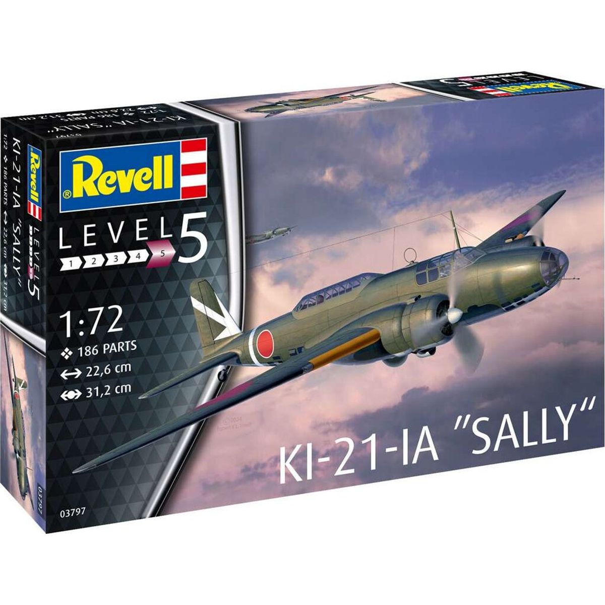 Revell - Ki-21-la Sally Modelfly Byggesæt - 1:72 - Level 5 - 03797