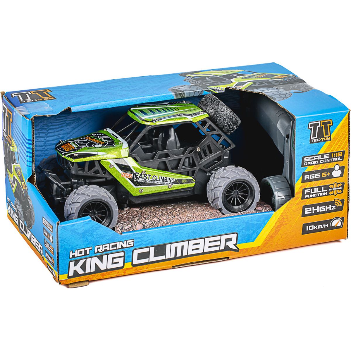 Fjernstyret Offroad Bil - Hot Racing King Climber - 1:18 - Grøn