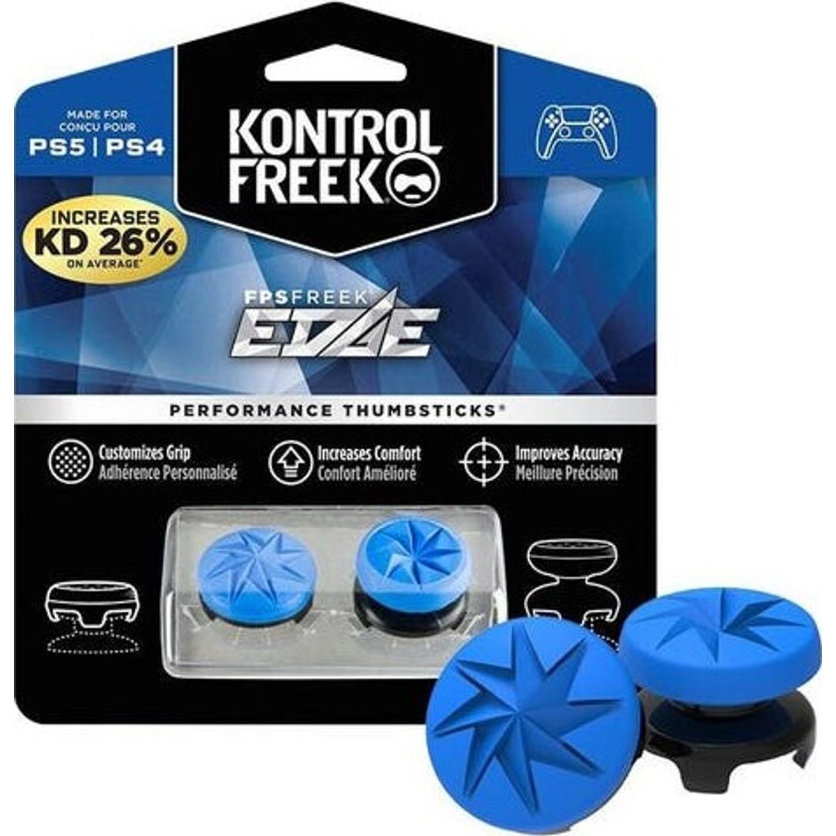 Kontrolfreek - Fps Freek Edge Thumbsticks Til Ps5 Og Ps4 - Blå