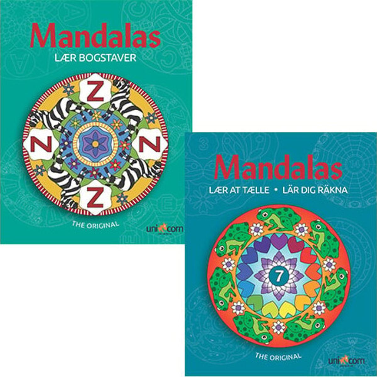 Lær At Tælle Med Mandalas & Lær Bogstaver Med Mandalas - Bog