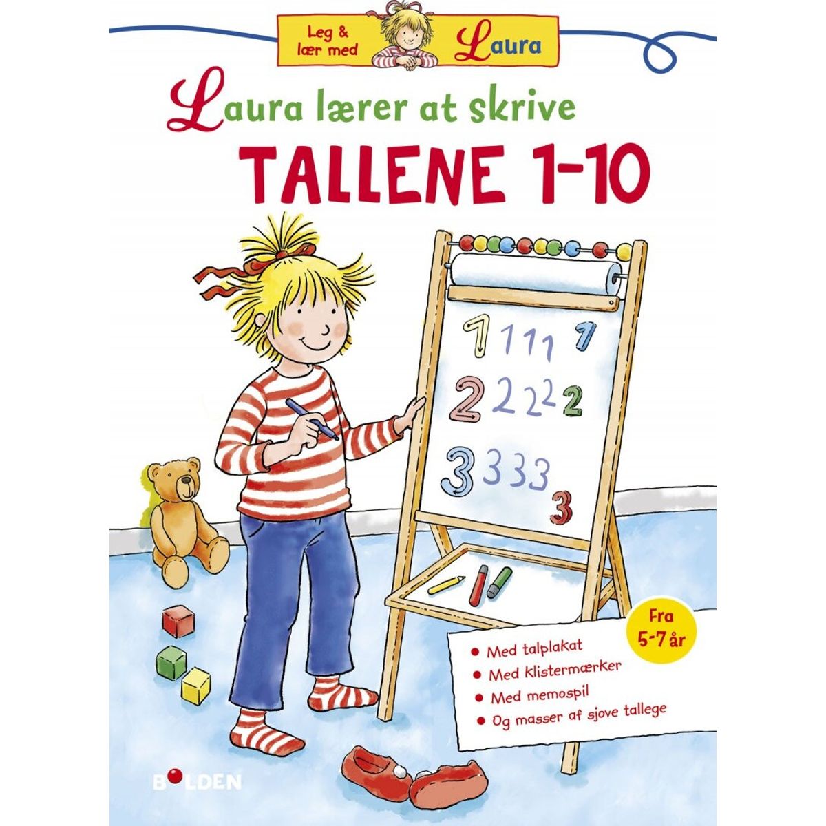 Laura Lærer At Skrive Tallene 1-10 - Klistermærker Og Plakat - Bog