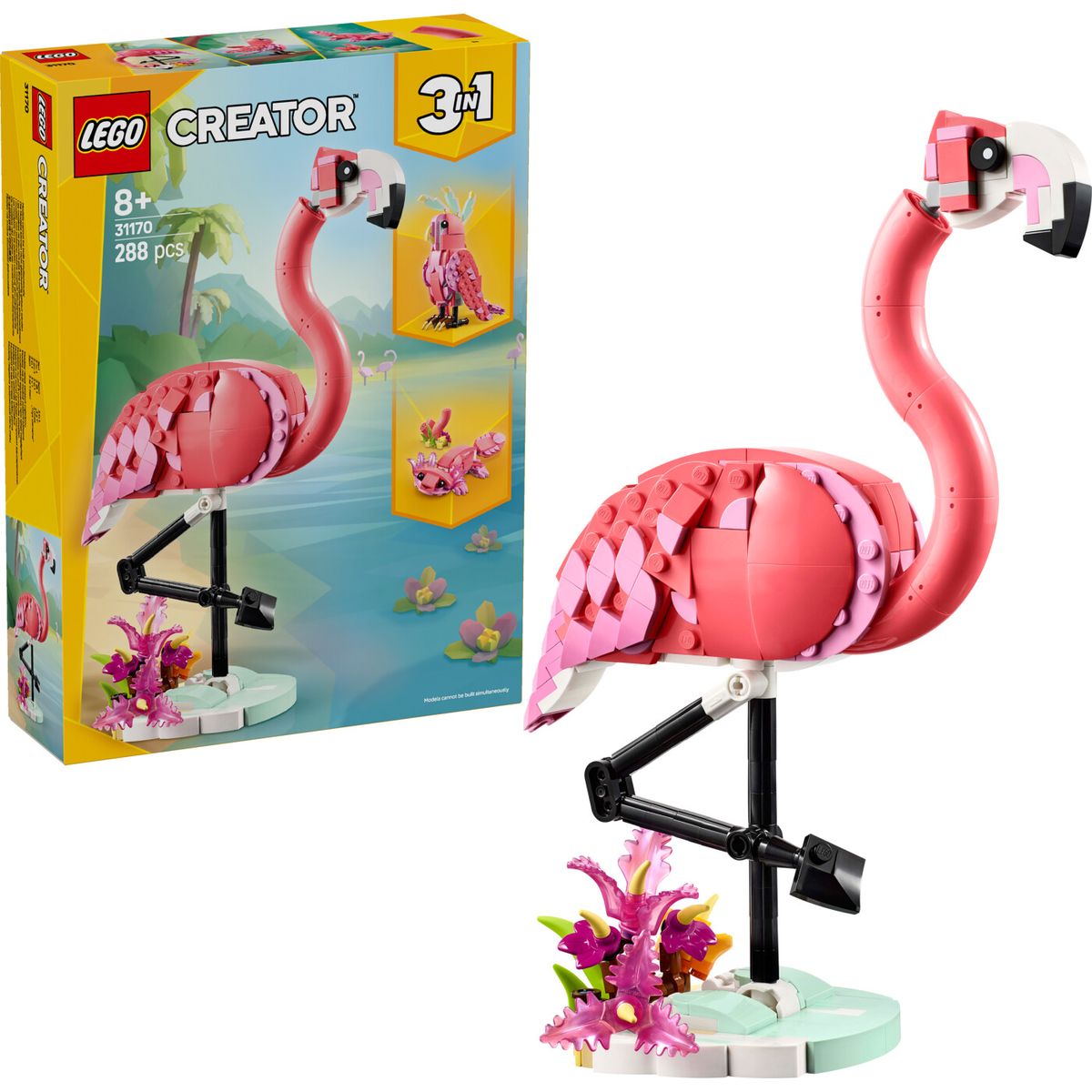 Lego Creator 3-in-1 - Vilde Dyr - Pink Flamingo - 31170