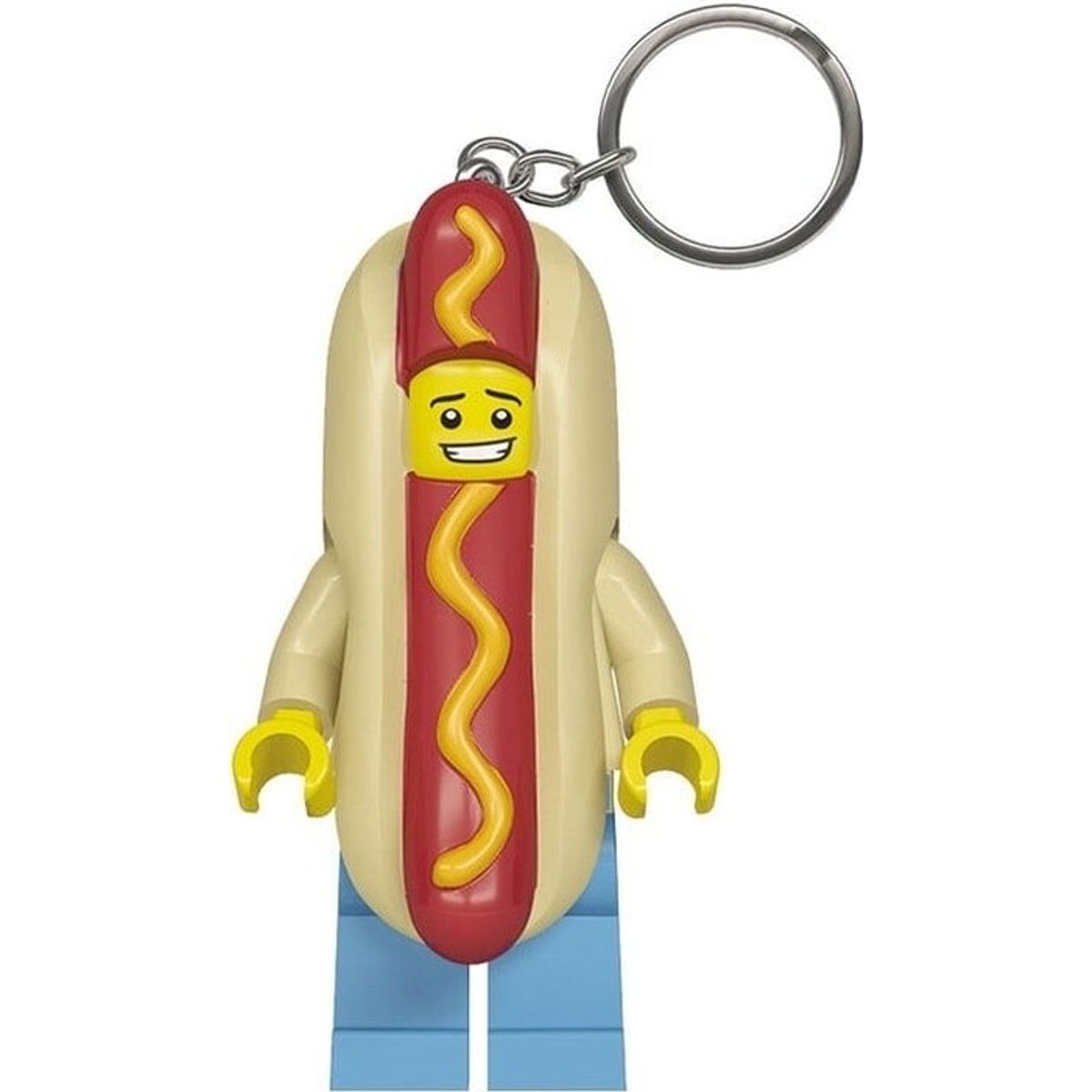 Lego - Nøglering Med Led Lys - Hot Dog Mand