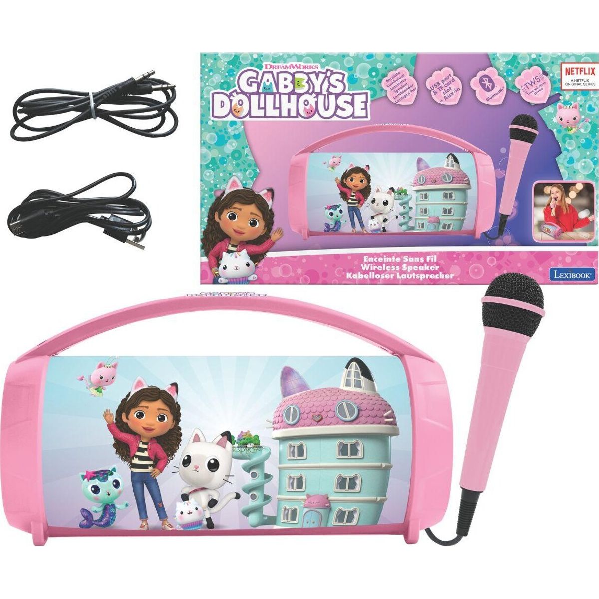 Lexibook - Gabby's Dollhouse Bluetooth Light Speaker (btp585gdhz)