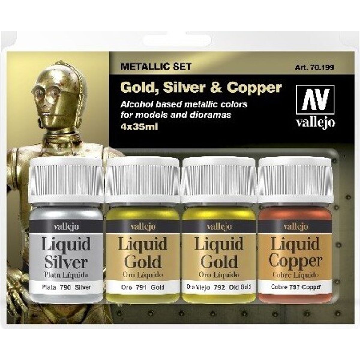 Vallejo - Metallic Maling Sæt - 4x35 Ml