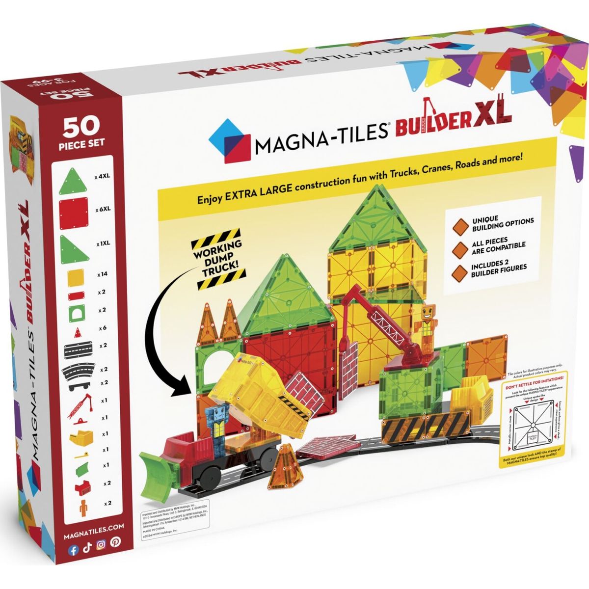 Magna-tiles - Builder Xl - 50 Dele